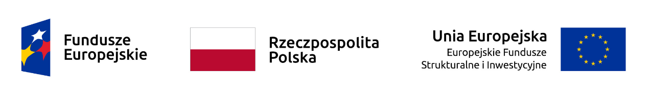Flaga Fundusze Europejskie, Rzeczpospolita Polska, Unia Europejska Europejskie Fundusze Strukturalne i Inwestycyjne