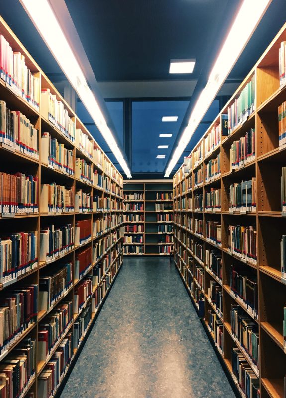 Biblioteka - regały z książkami