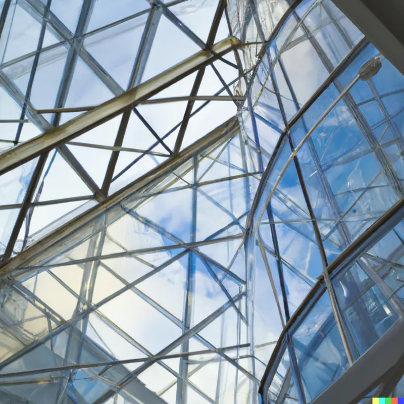 Szklana fasada nowoczesnego budynku - ilustracja dekoracyjna